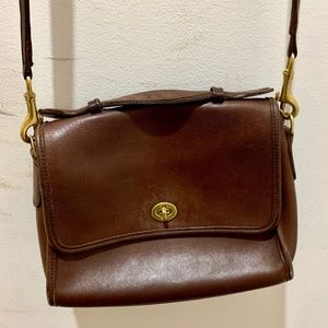 Vintage Coach Court Crossbody Bag Handbag Brown
